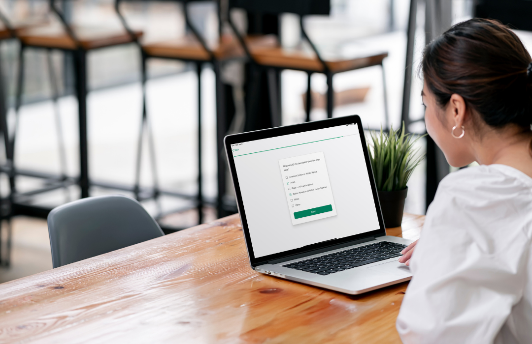 An adult patient testing for ADHD using QbCheck remote testing